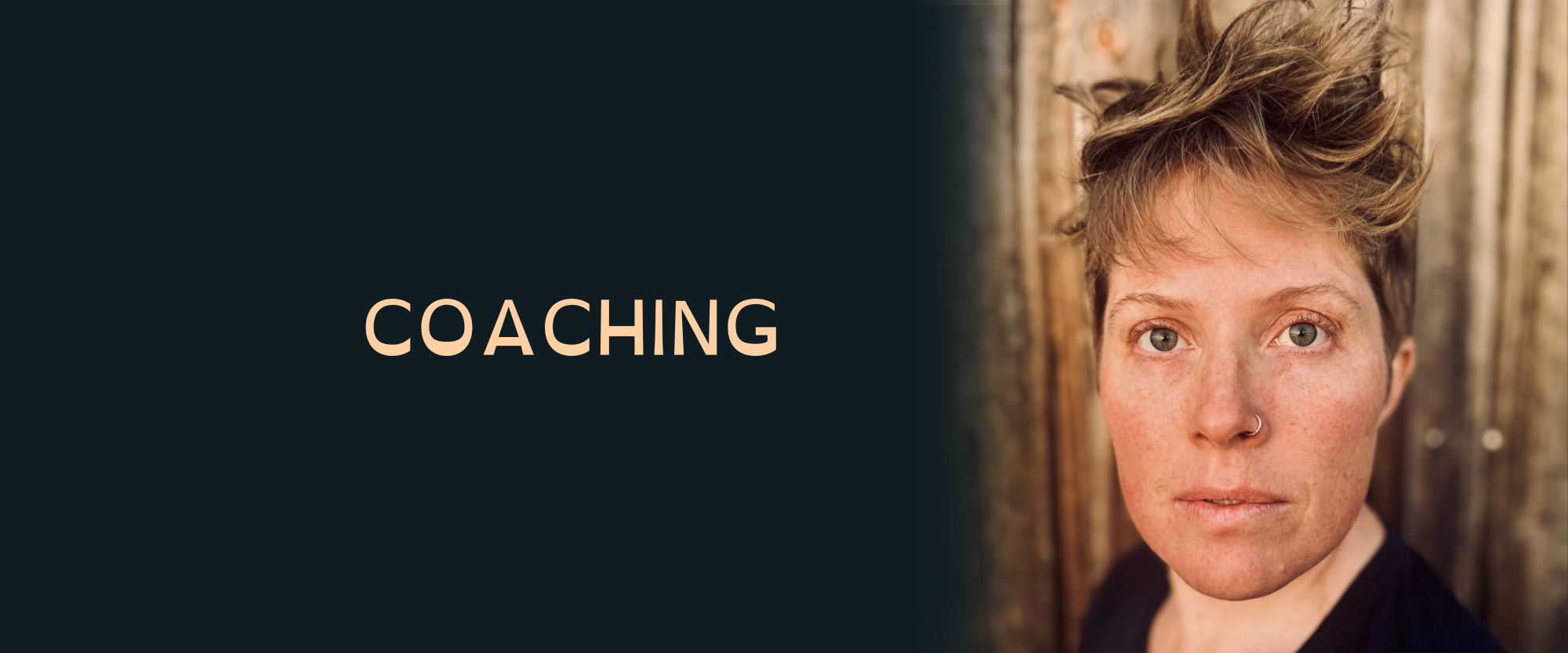 Coaching Banner with a photo of Xander Peer Keller looking out