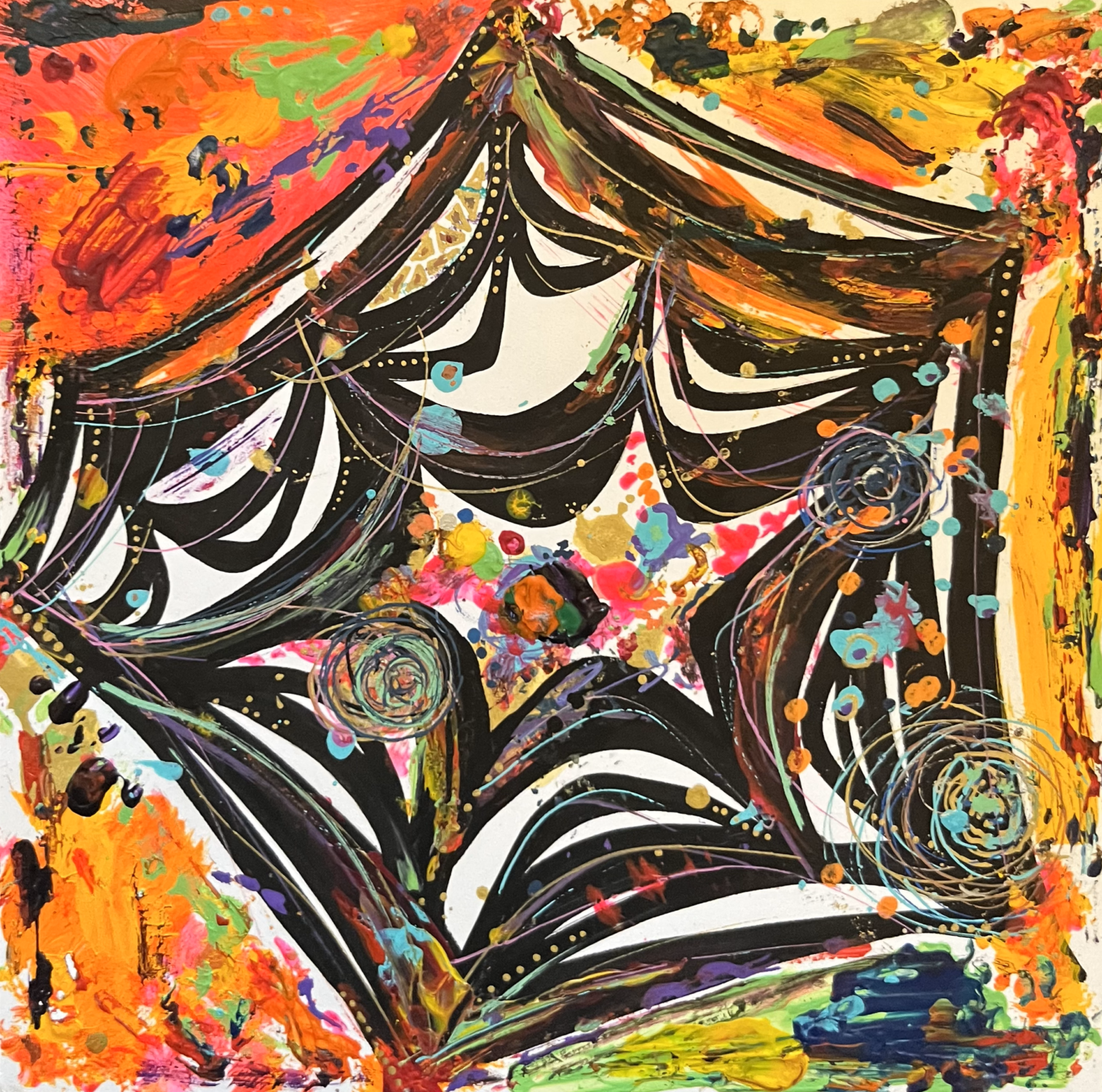 Xander Peer Keller's painting of a web